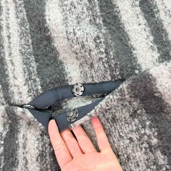 Sundance Sweater Womens Large Wool Alpaca Striped Button Up Chunky Curled Fleece - Picture 5 of 7